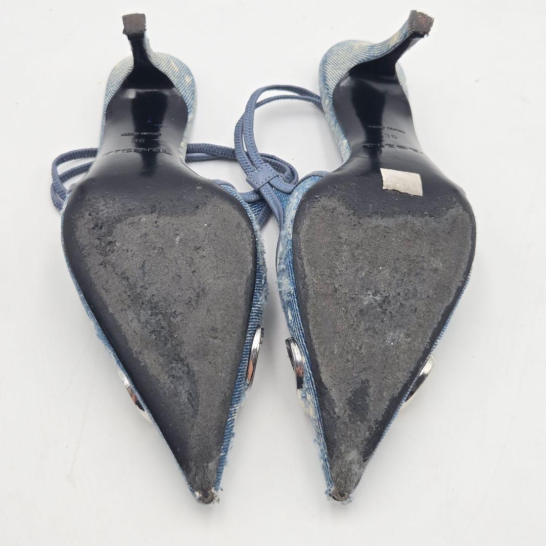 美品 DIESEL ディーゼル パンプス サンダル デニム D-Venus