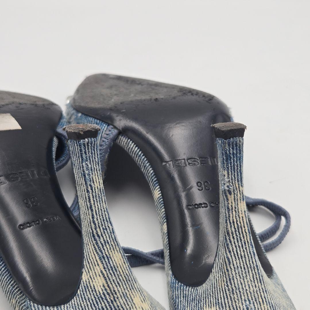 美品 DIESEL ディーゼル パンプス サンダル デニム D-Venus