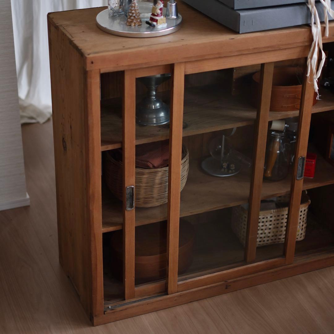 古家具 / アンティークガラス戸棚 / 無垢材①