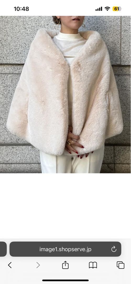 チエコ様　JENNE ファーケープ　新品未使用　アイボリー