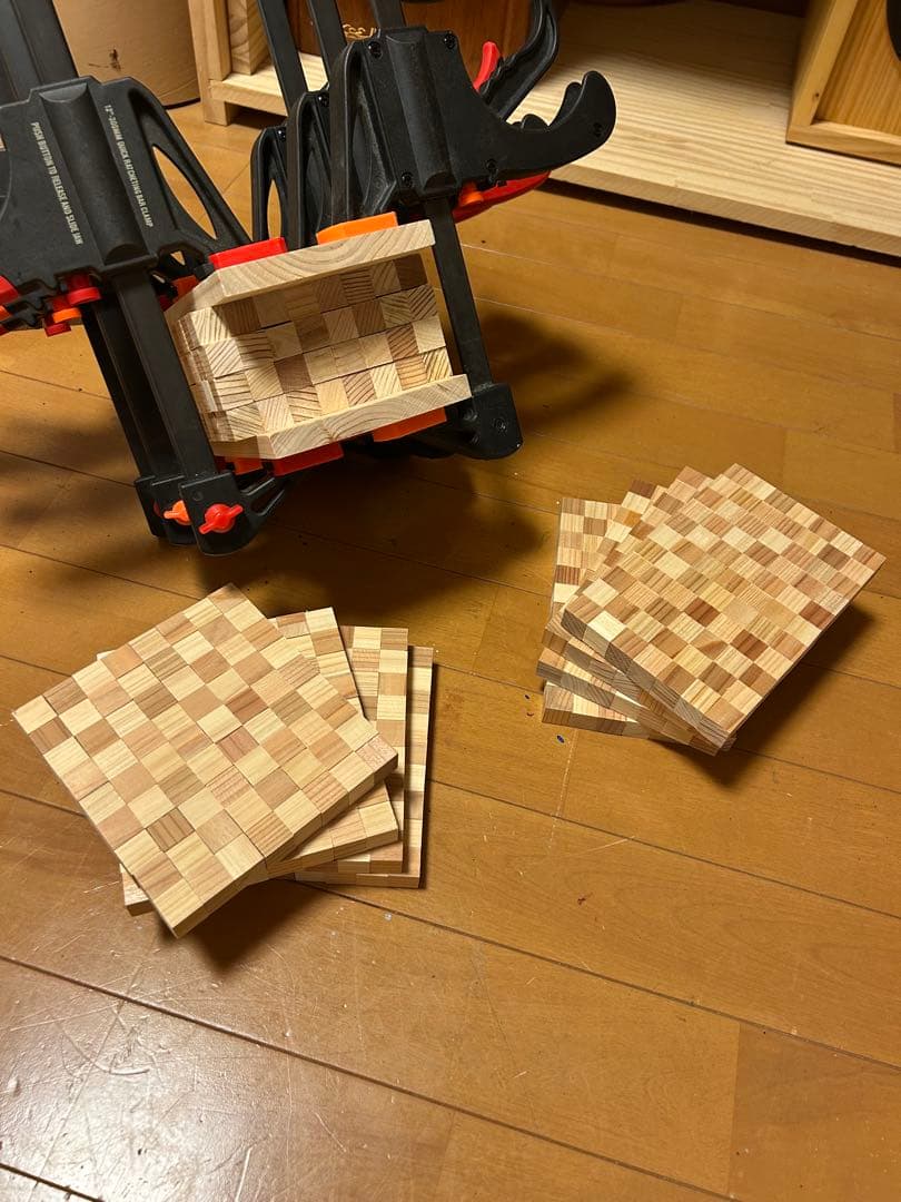 自作スピーカー 杉と桧の寄木細工