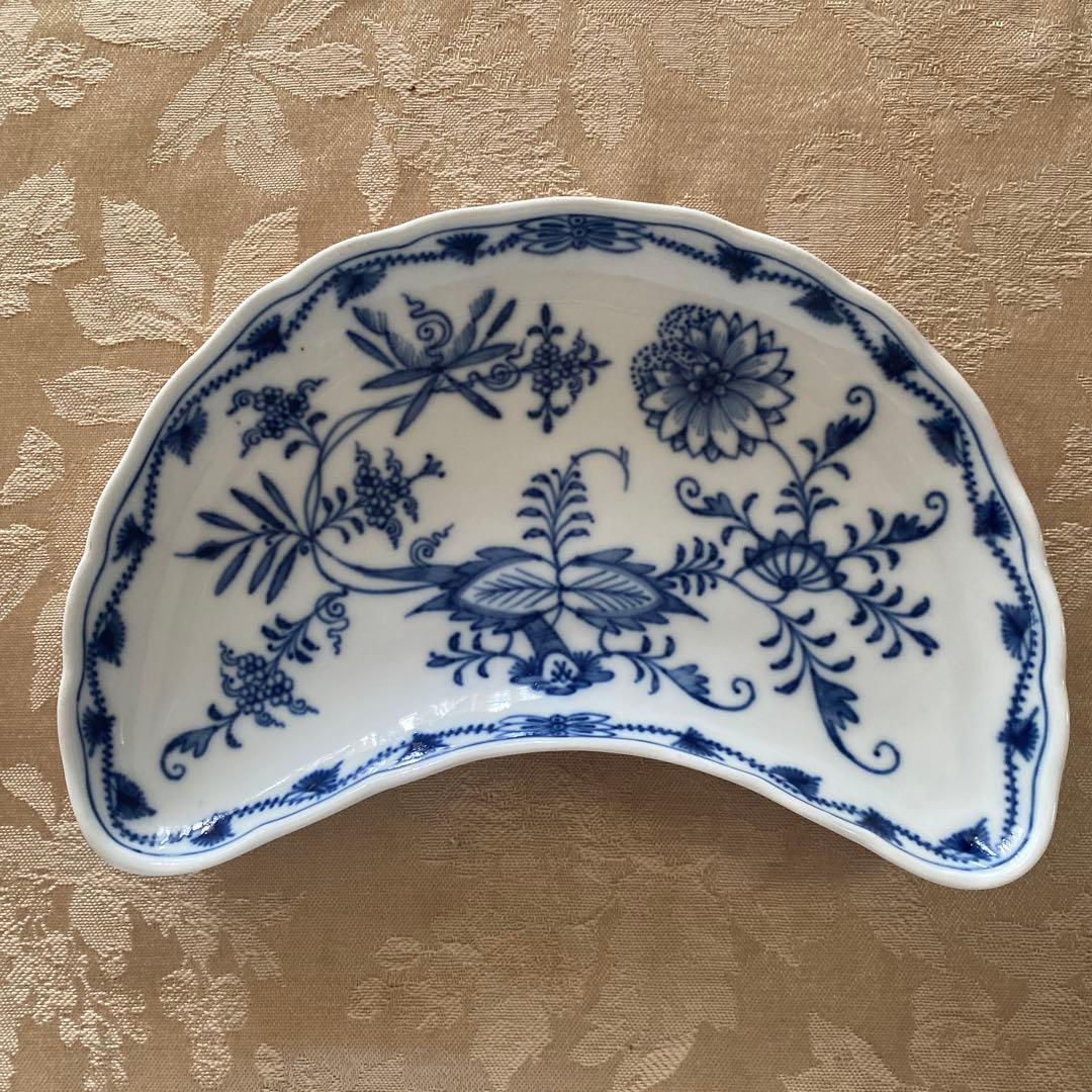 マイセン　ブルーオニオン　三日月プレート&プレートセット