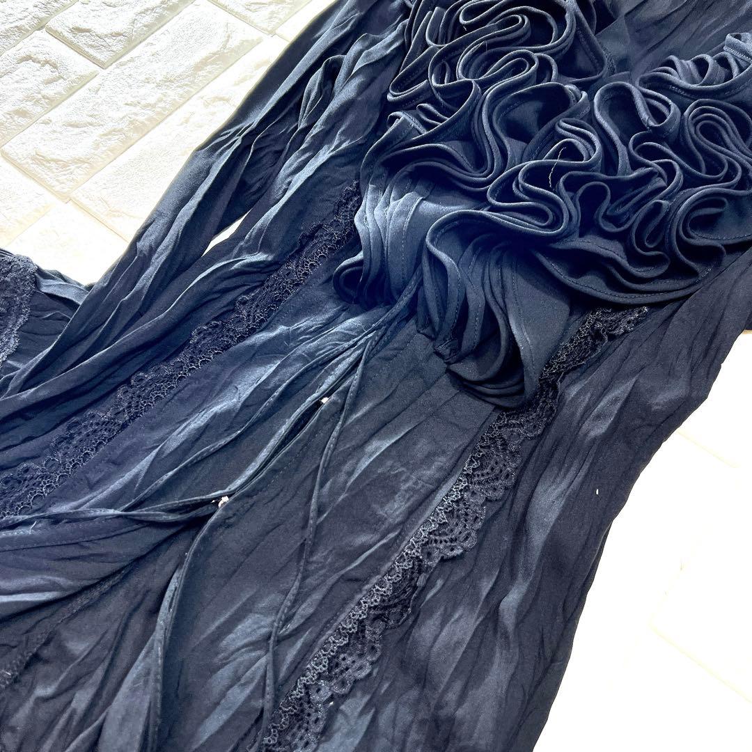 オッズアンジェロ Ozzon フリル レース プリーツ ロングカーディガン