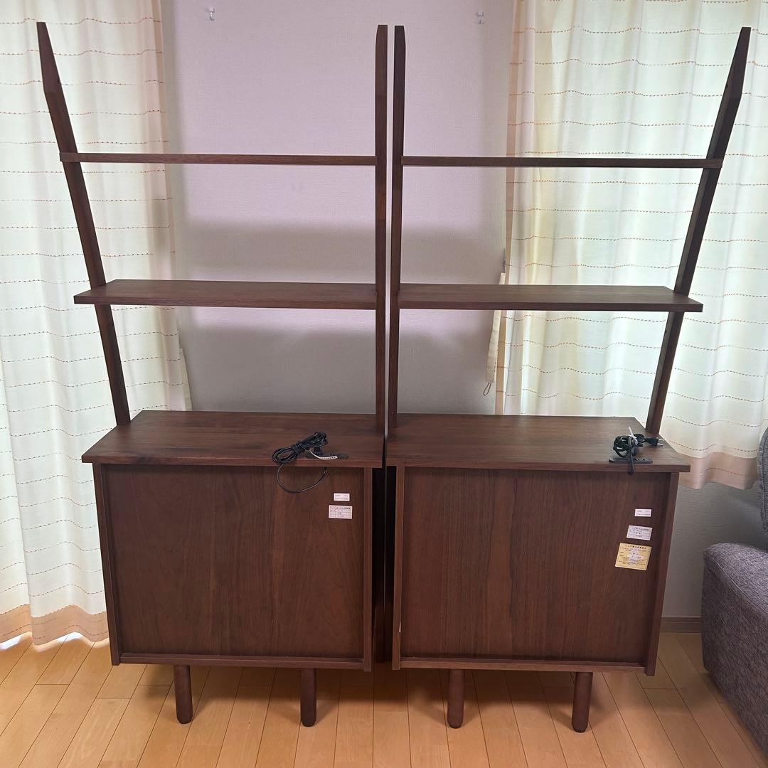 天然木 マルヨシ民芸家具 DEEP壁面収納② 両開きキャビネット シェルフ