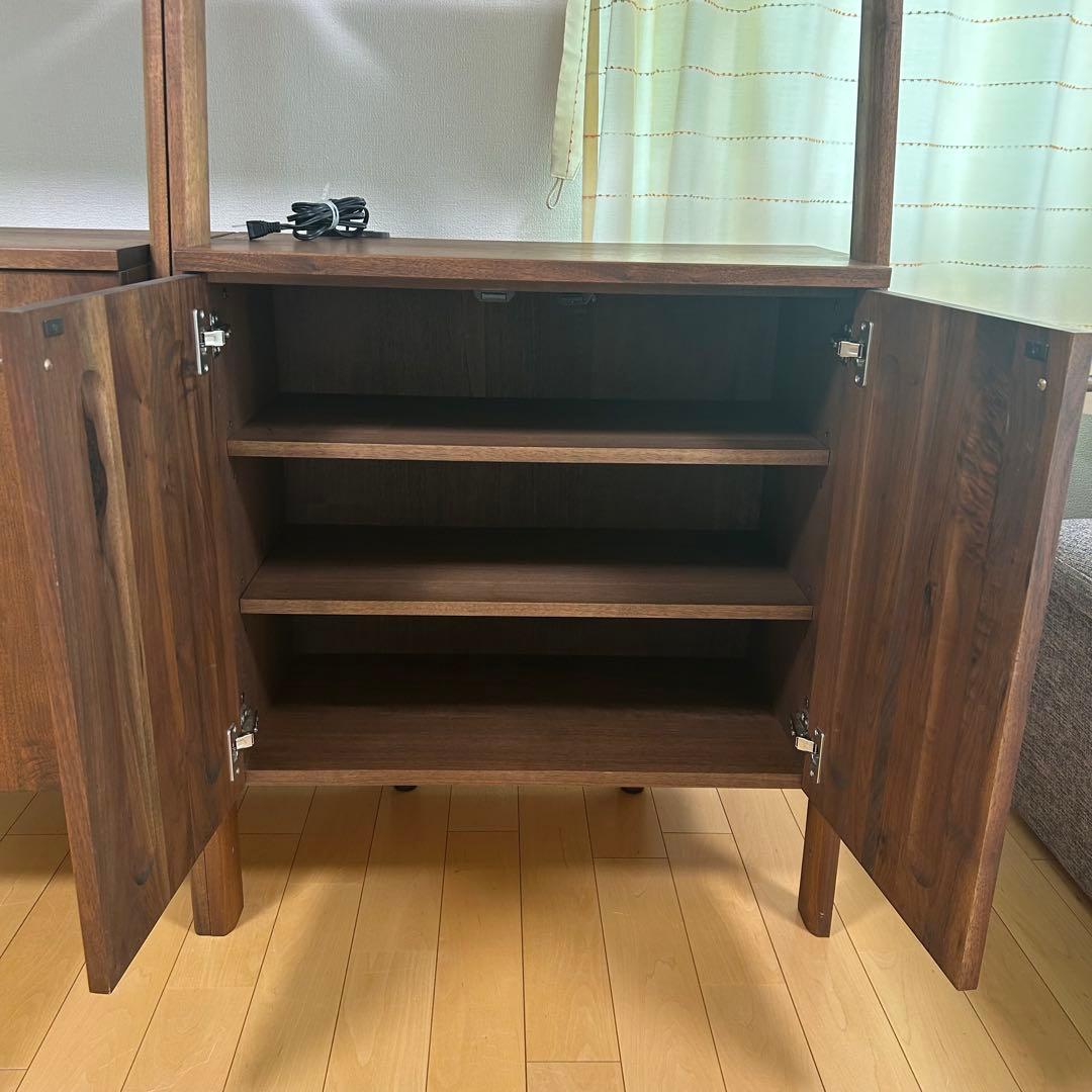 天然木 マルヨシ民芸家具 DEEP壁面収納② 両開きキャビネット シェルフ