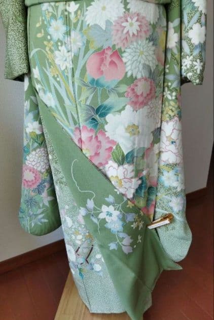 かめ様　422.振袖7点セット 正絹フルセット成人式　落款