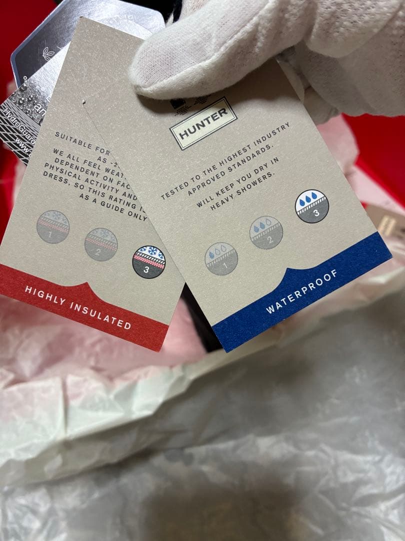 【新品未使用】HUNTER ブラック ロングブーツ　キルティング　脚細効果