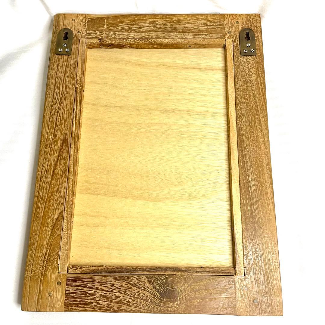 鏡 ミラー 額装 木製 壁掛け アンティーク ビンテージ