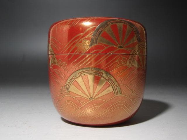 ☆　松田権六　波車蒔絵　大棗　表千家十三代即中斎の花押☆y518