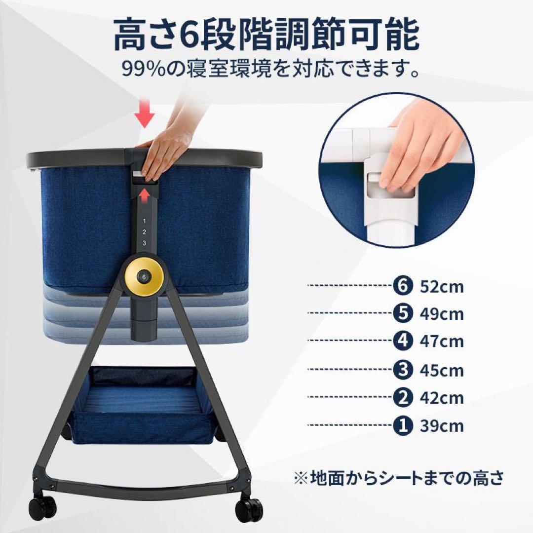 まる【人気】HZDMJベビーベット　グレー　持ち運び可能
