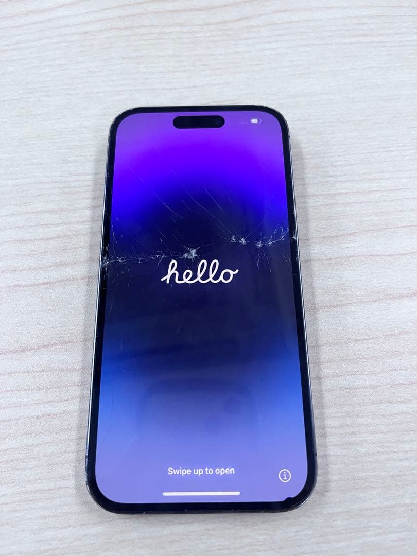 iPhone14Pro パープル 256GB 本体 Apple 画面割れ