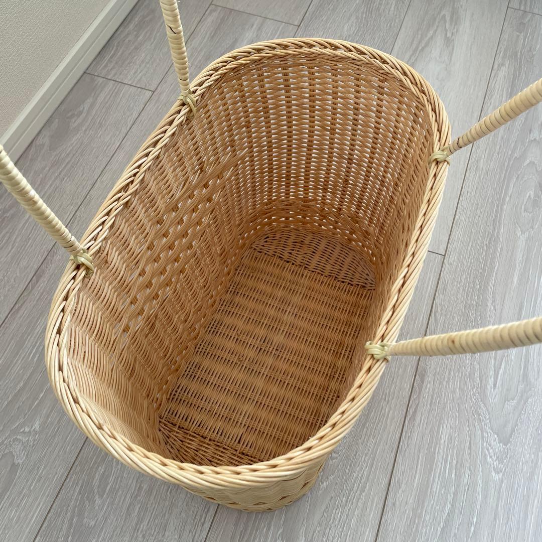 松野屋　籐の手提げ　かご