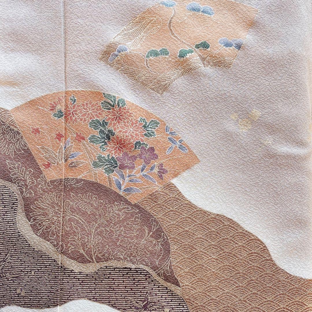 極美品　正絹　訪問着　フルセット　裄67 L 卒業式入学式　袋帯　トール　一つ紋