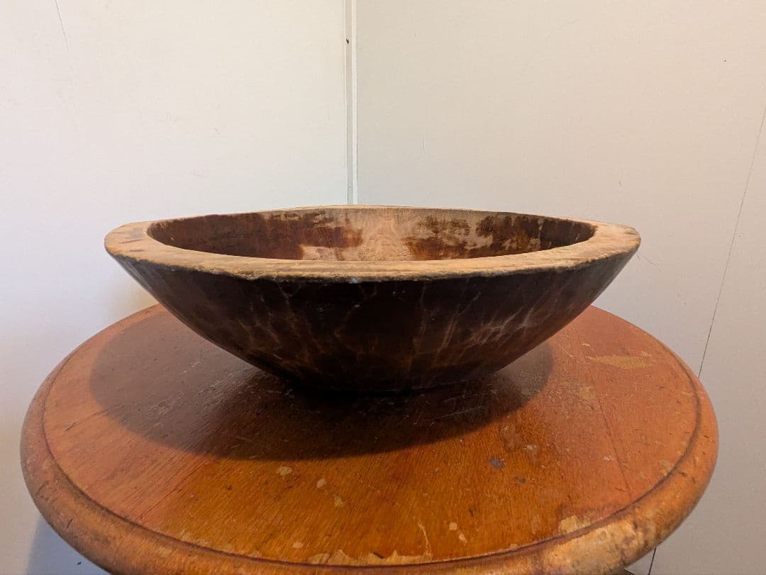 アンティーク 古道具 木製 ボウル こね鉢 生地鉢 ねり鉢 木鉢 民芸 器
