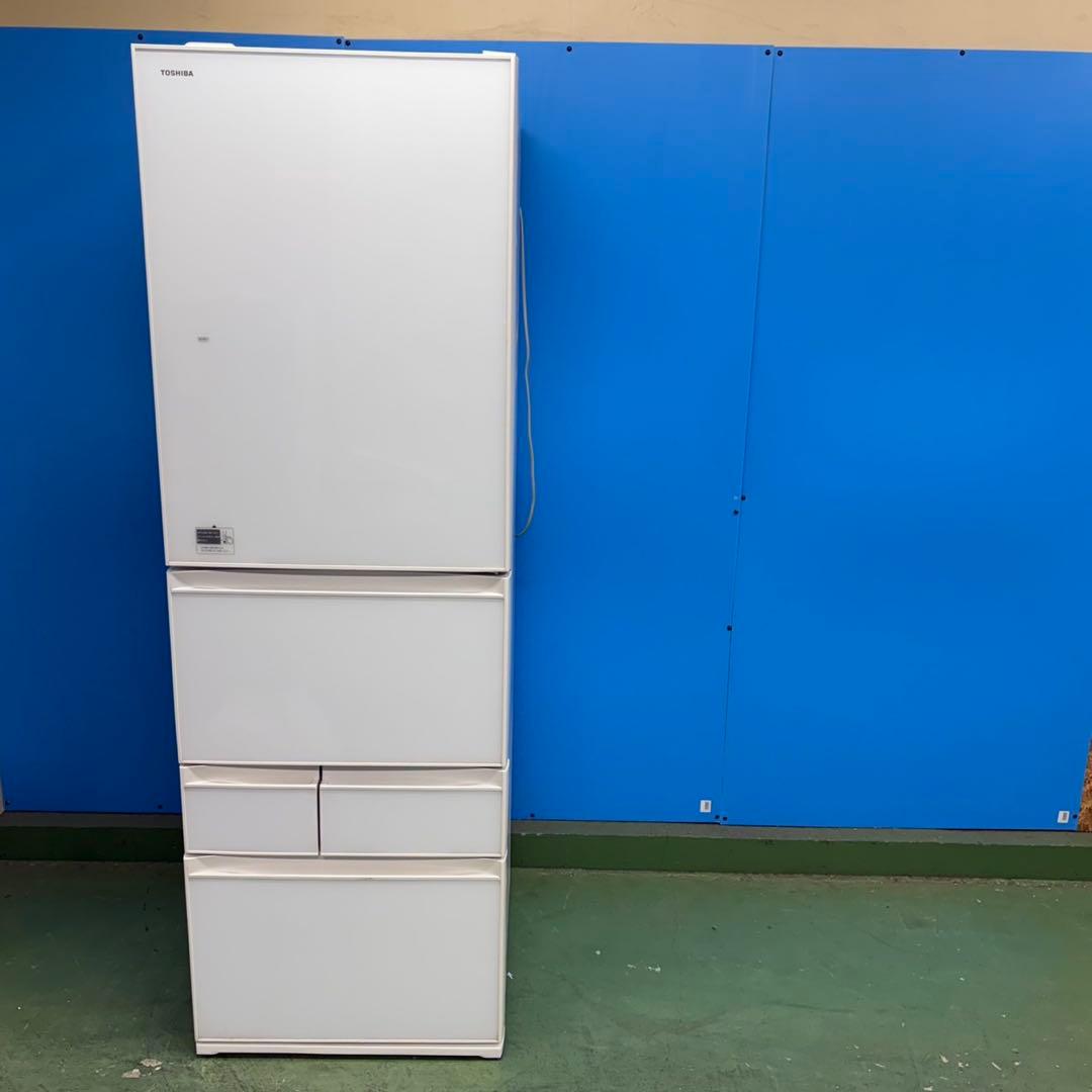 699 鏡面　大型冷蔵庫　5ドア　右開き　400L強 自動製氷機付　右開き　美品