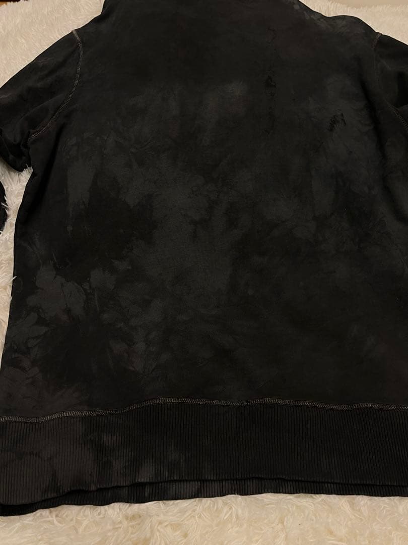 DIESEL 立体ロゴ 独自のムラ染め加工 トレーナー L 黒【圧巻の存在感】