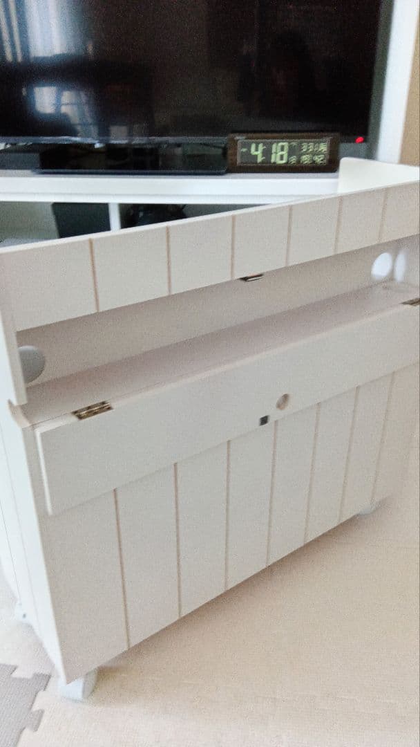 ディノス購入隠せるリビング整理ワゴンモバイル収納キャスターつき幅60cm