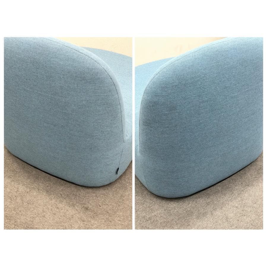 美品■カリモクニュースタンダード■ポーラー　ラウンジチェア　L　水色　１Pソファ