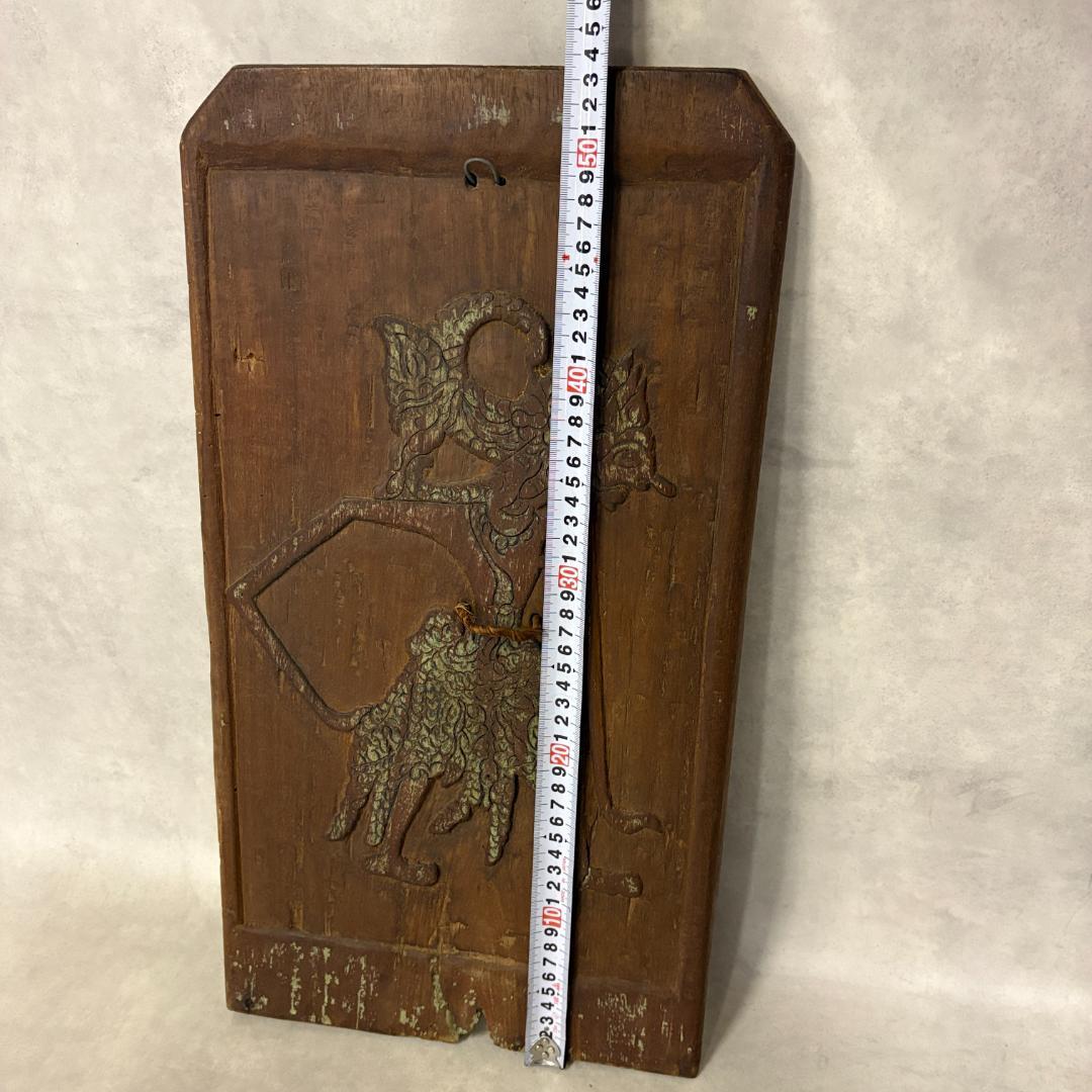 インドネシア伝統木彫パネル　ワヤン　アンティーク壁掛け　民芸アート