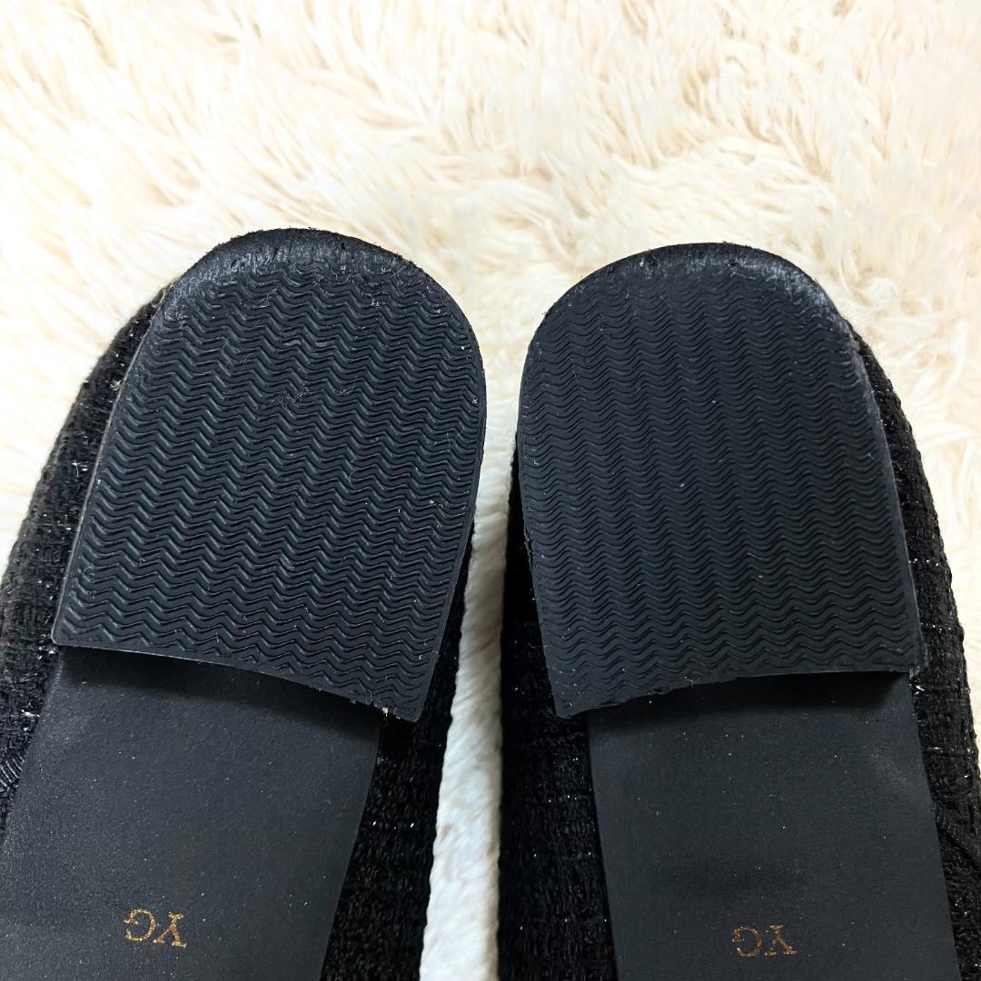 極美品✨ DIANA ダイアナ パール ラッフルフリル ビジュー パンプス 黒