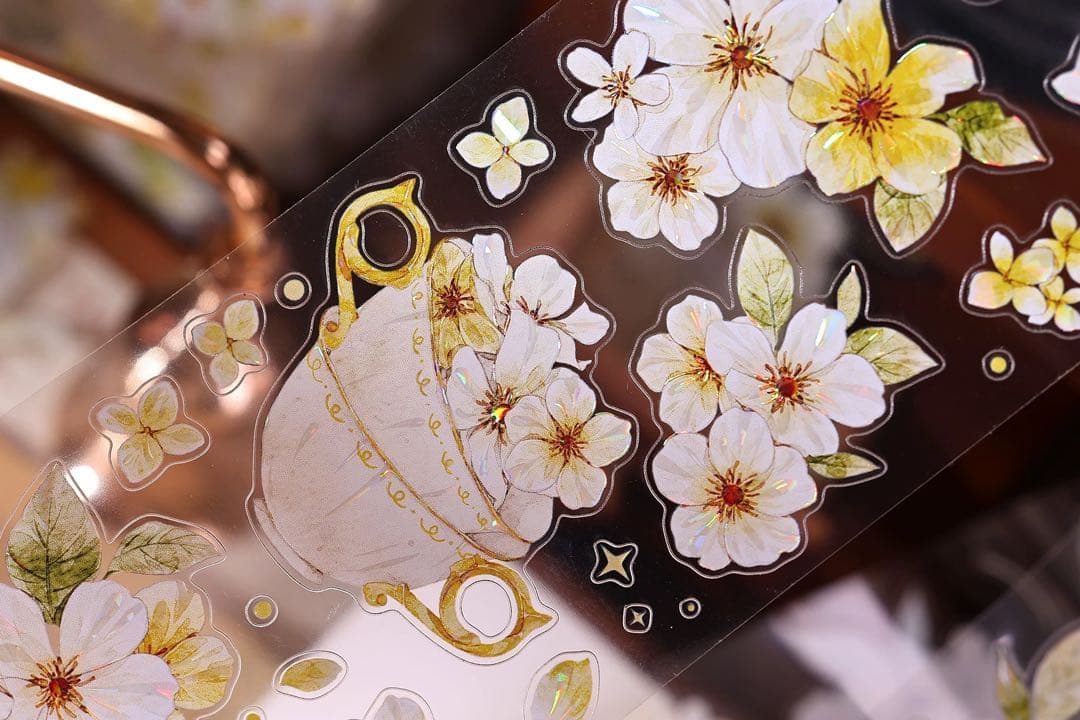 ⭐️SALE⭐️小白家文創《盏中花》海外マスキングテープ マステ 【2758】