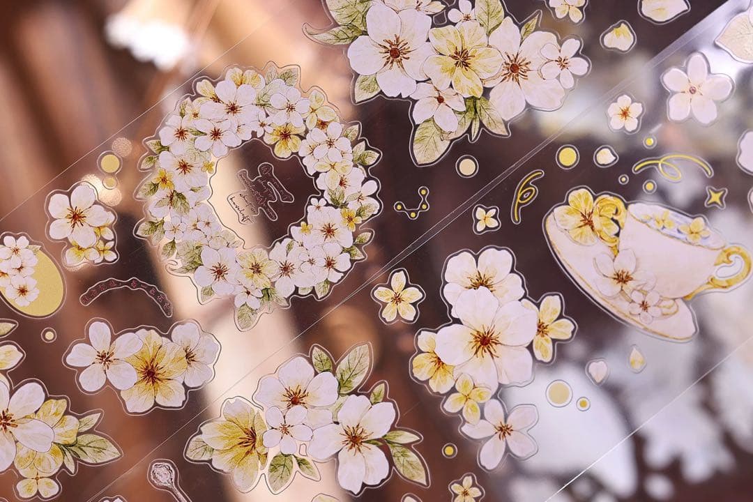 ⭐️SALE⭐️小白家文創《盏中花》海外マスキングテープ マステ 【2758】