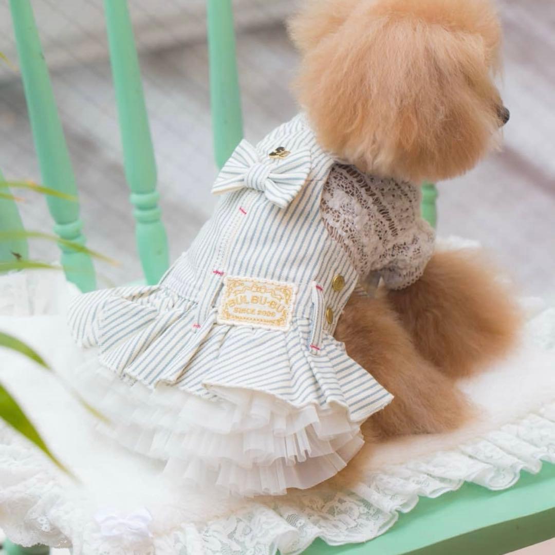 ブルブブ★即完売ヒッコリージャンスカXS☆サックス★スカート新品タグ付き