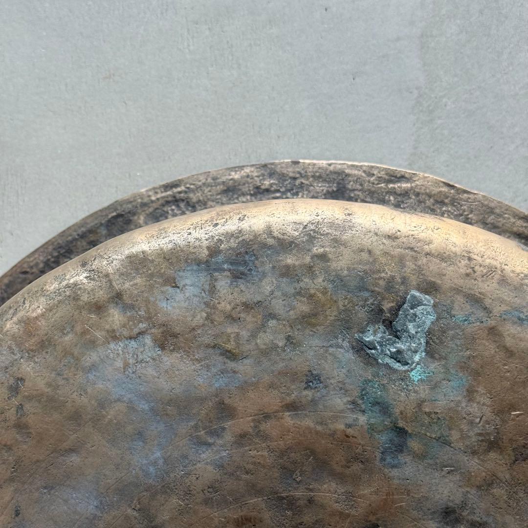 n*a様 李朝 朝鮮 真鍮 たらい 槌打ち 民藝 アンティーク