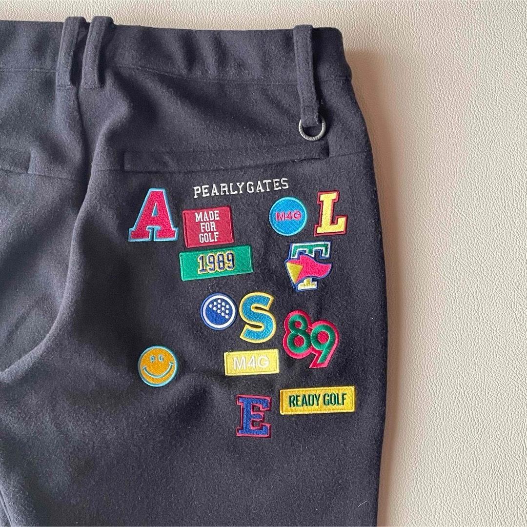 5514【美品】パーリーゲイツ スウェットパンツ ワッペン 23AW ネイビー