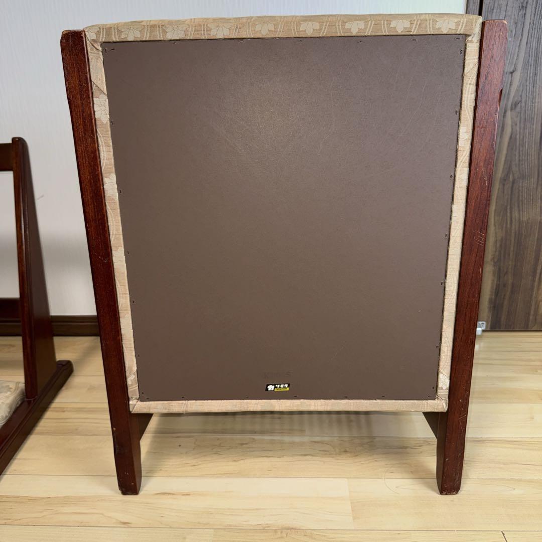 カリモク 背もたれ付き　座椅子 ベージュ　二脚セット　希少