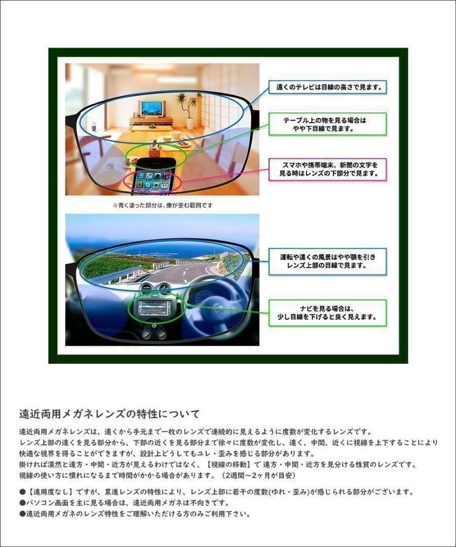 遠近両用メガネ (老眼 +2.00) 鯖江メガネ ヴィンテージ AK201 新品