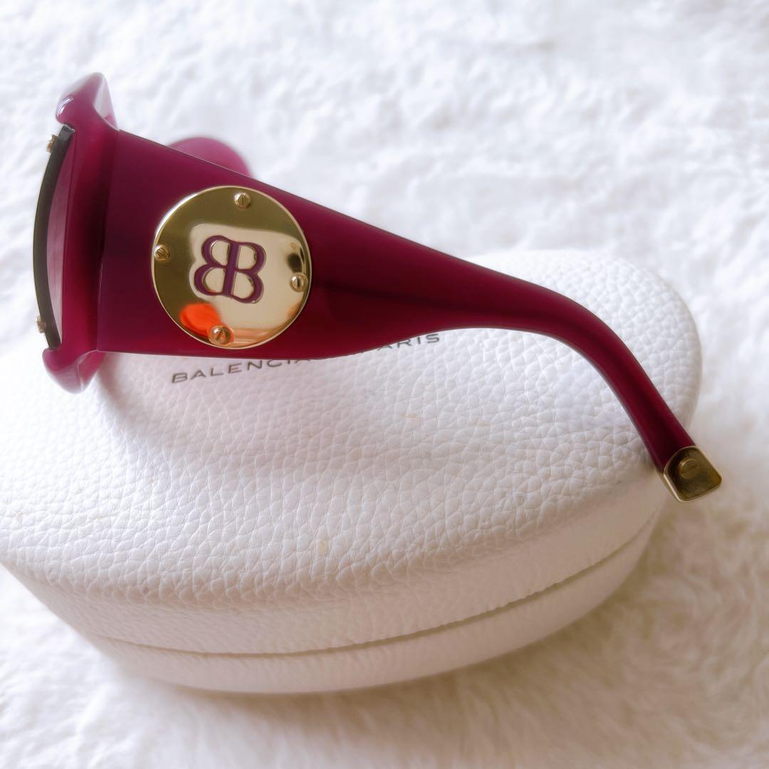 美品BALENCIAGA バレンシアガパープルグラデーションサングラスケース付き