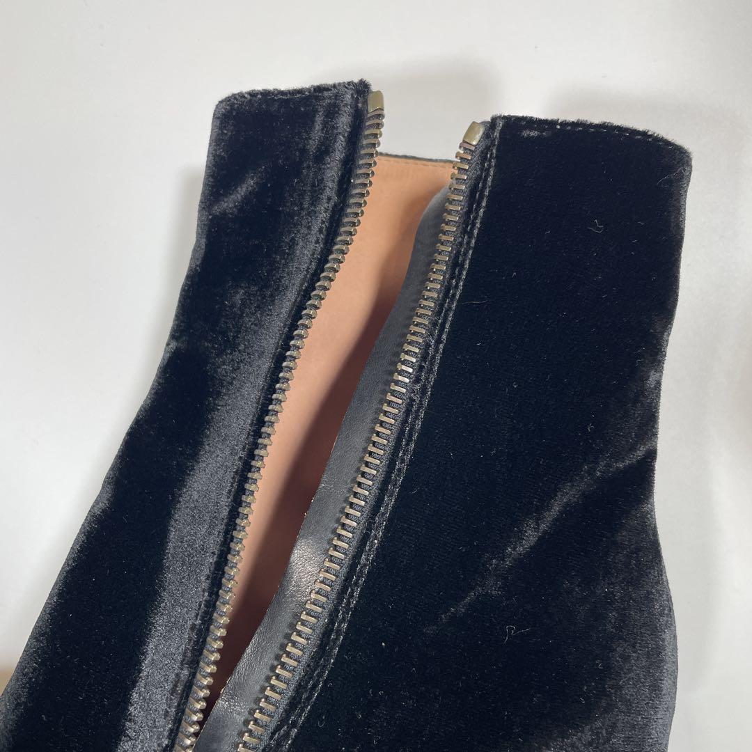 ドリスヴァンノッテン ブーツ ベロア　サークルヒール　パイソン柄　25cm 黒