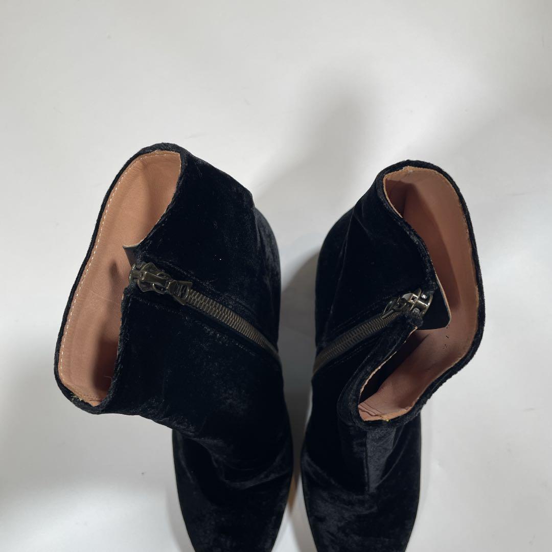 ドリスヴァンノッテン ブーツ ベロア　サークルヒール　パイソン柄　25cm 黒