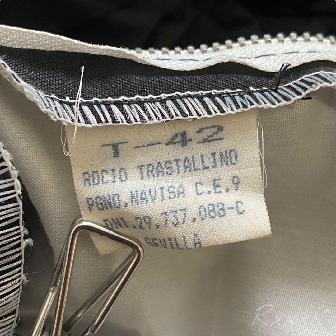 【スペイン製】高級 フラメンコ 衣装 ドレス ワンピース フリル リボン 黒 赤