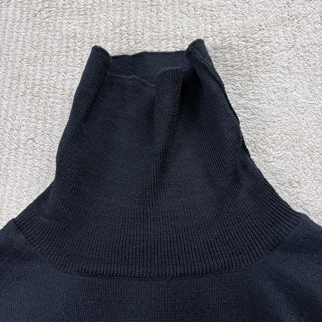 【未使用級】BEAMS F メリノウール タートルネックニット ブラック 46