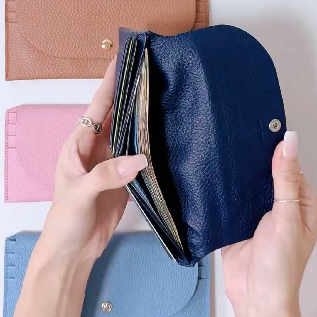 早い者勝ち　韓国　バインダー　貯金　長財布　薄い財布　ネイビー