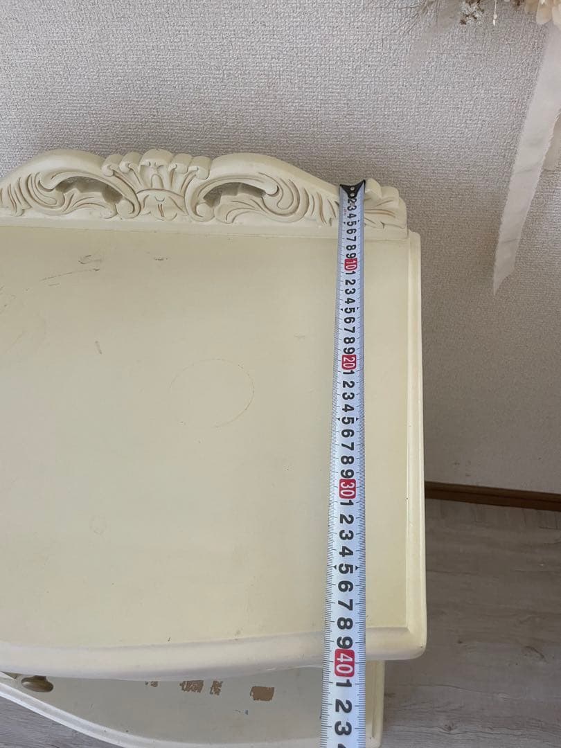 サイドテーブル　白　アンティーク調　ホワイト