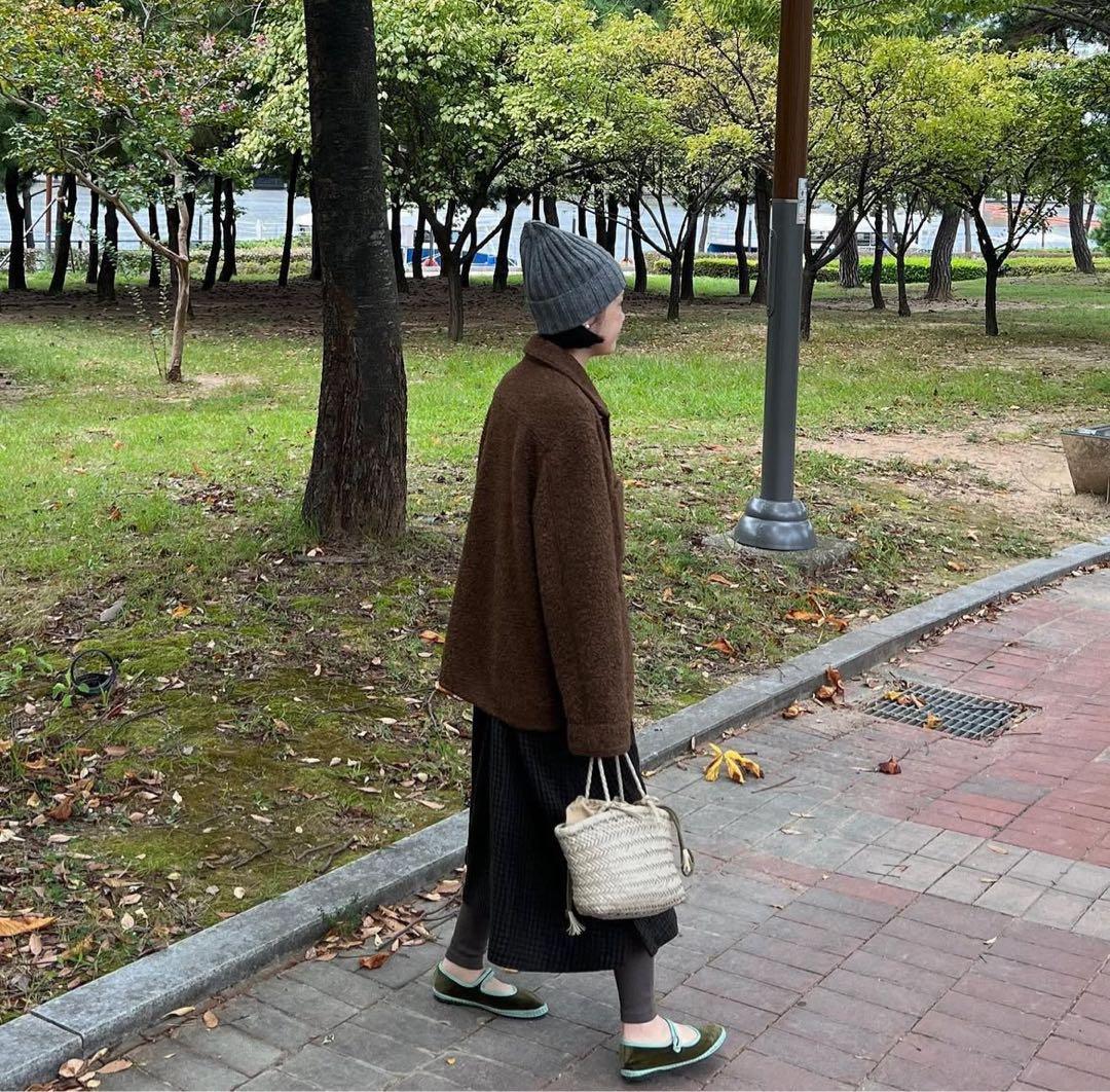 定価37000円 韓国 WLL ウールジャケット ブラウン