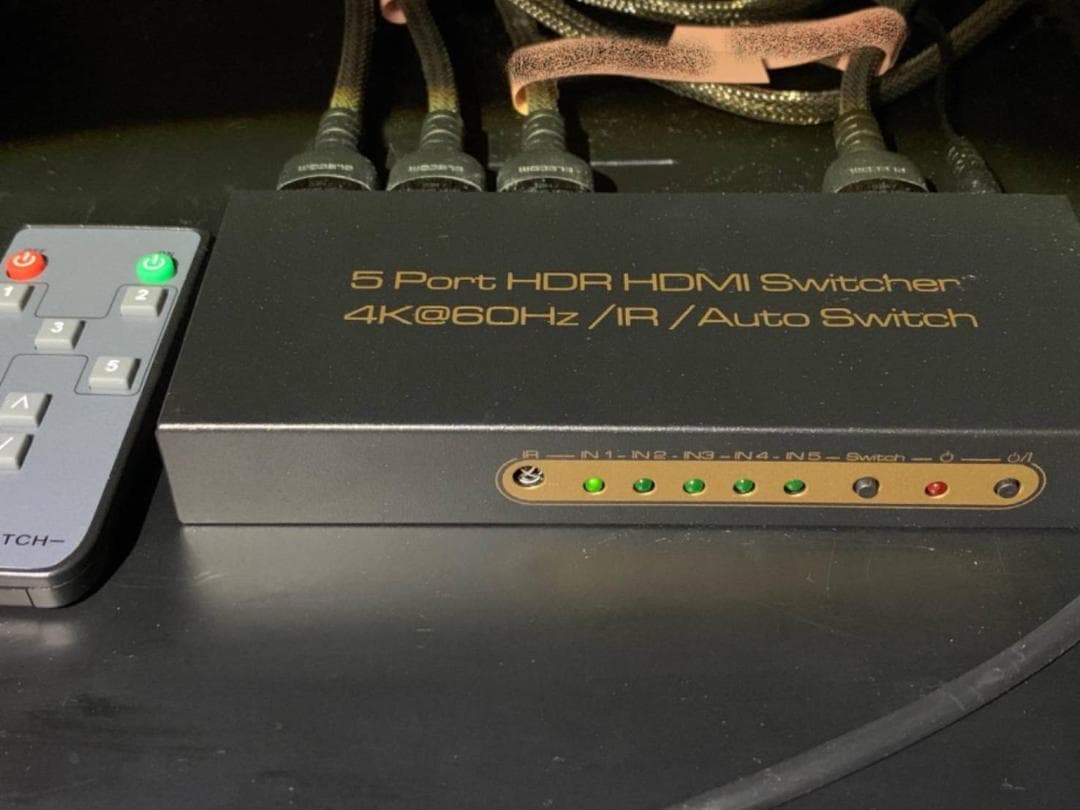 HDMI切替器 5入力1出力 リモコン付き