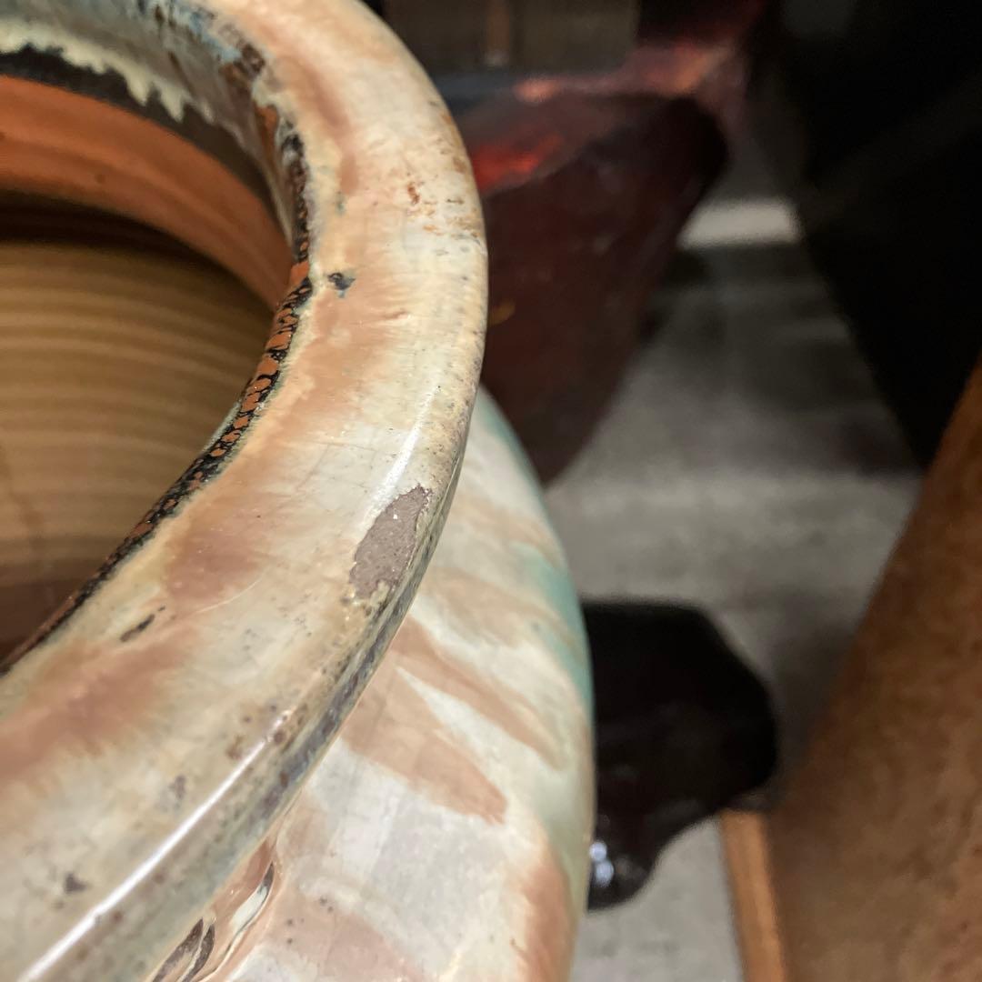 値下げ　笠間焼　カメ　壺　花器