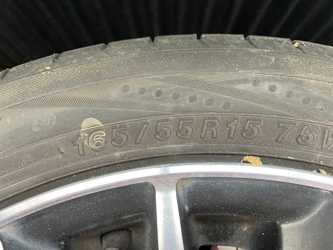 深溝アルミ付 日本製 165/55R15 タント スペーシア Nbox 軽自動車