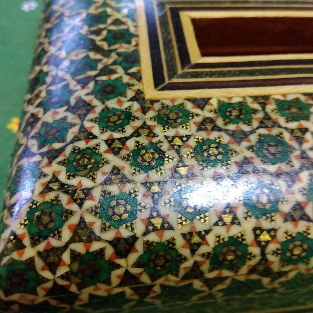 イランの寄木.象嵌細工 ハータムカーリー　ティッシュボックス