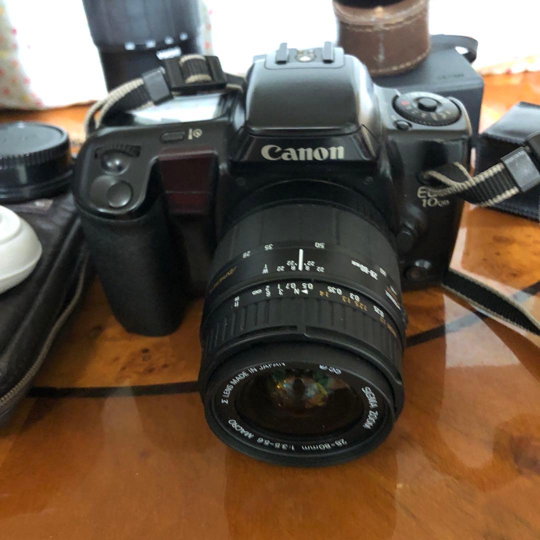 ☆彡昭和レトロ☆彡　キャノンカメラ/＆牛革専用バック　レンズ、カメラ用品いっぱい