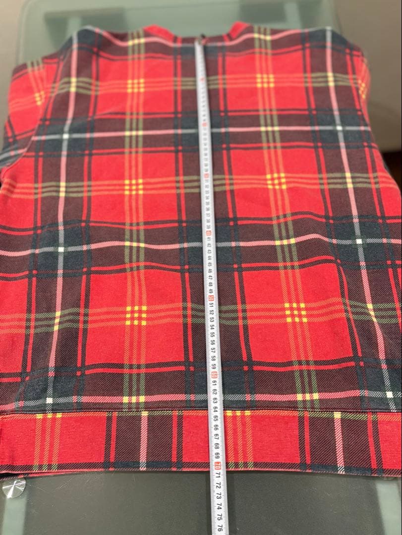 最終価格希少Supreme レッドチェック スウェット