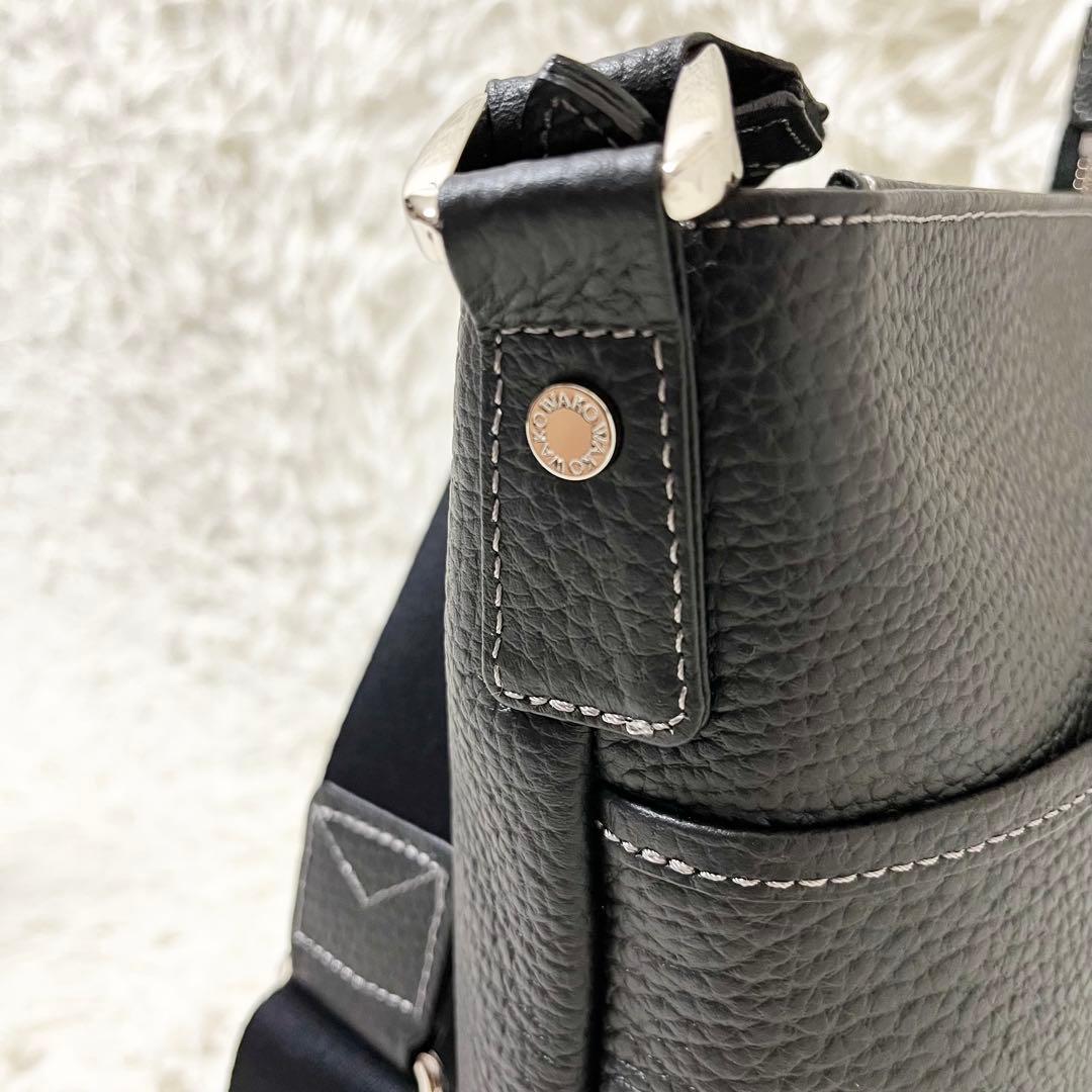 ✨極美品✨希少　WAKO 銀座和光 ショルダーバッグ シボ革 2way ブラック