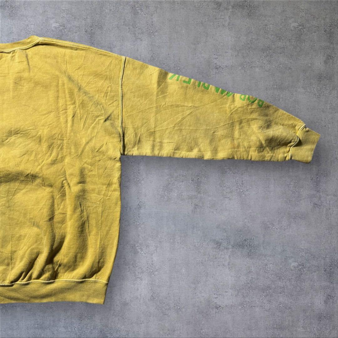 2384古着ZIONボブ・マーリースウェット雰囲気系好デザインマスタードイエロー