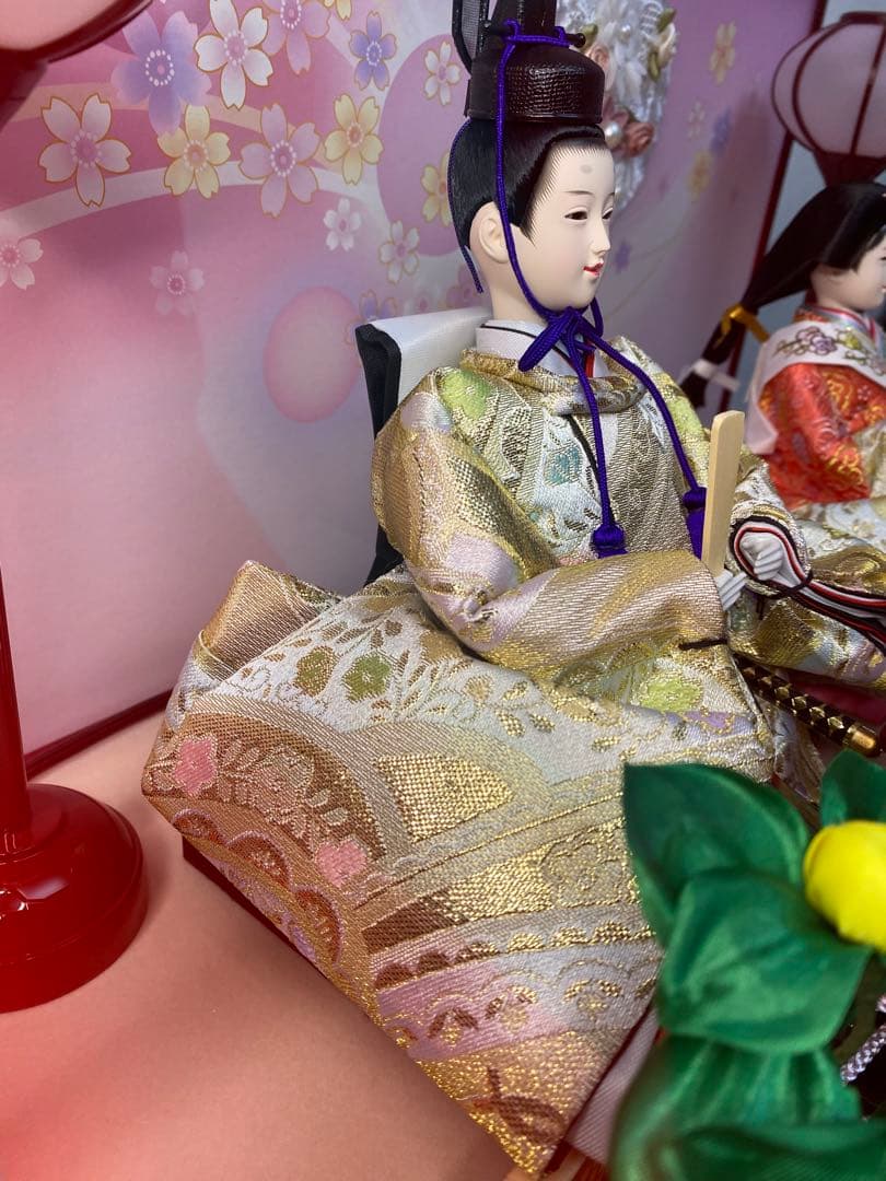 東京久月　雛人形アクリルケース入り親王飾り・間口約５６×奥行約３１×高さ約３４㎝