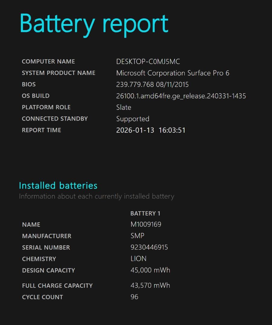 【3台】Surface Pro 6（i5/8GB/128GB）