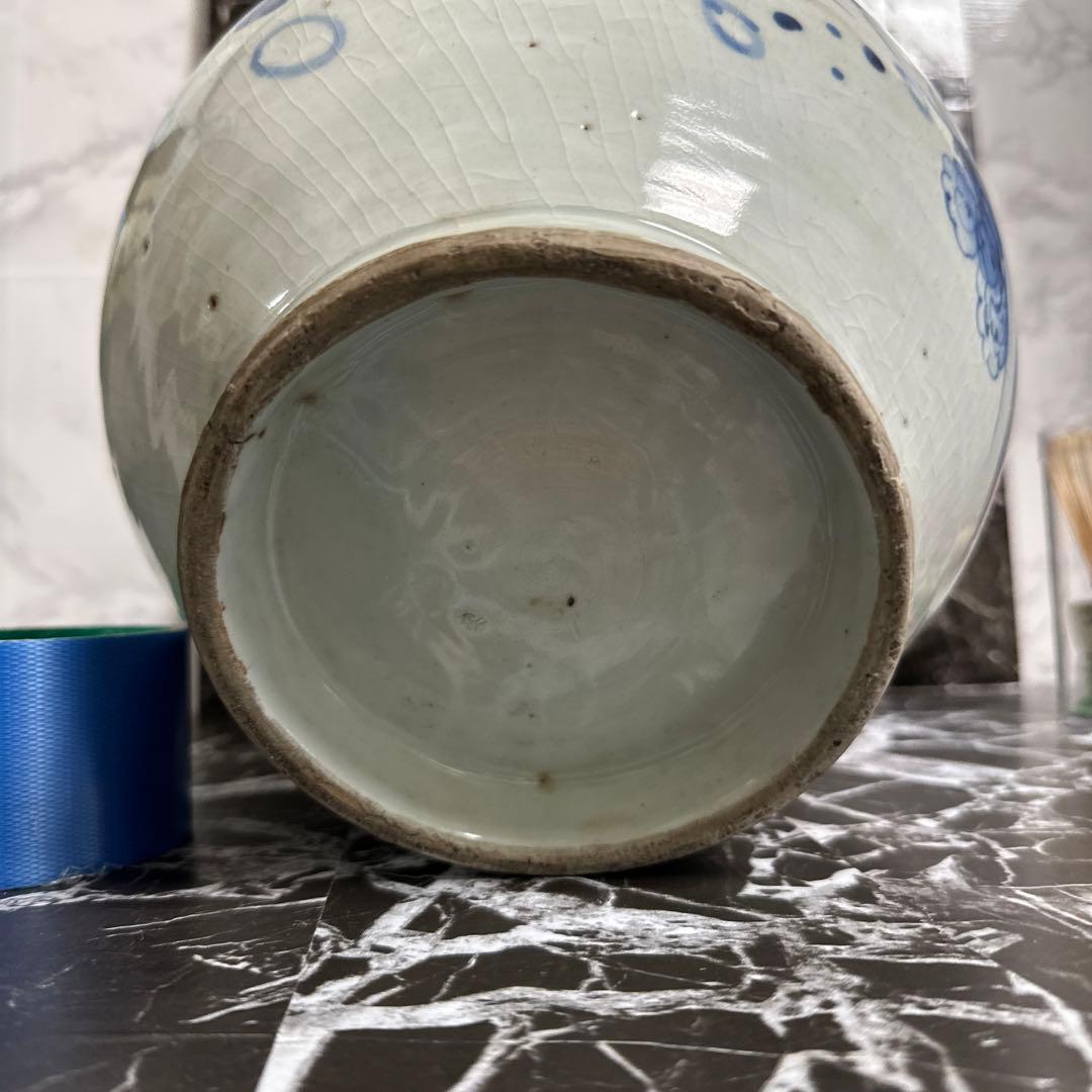 李朝、雲竜図　特大徳利。特製木箱。